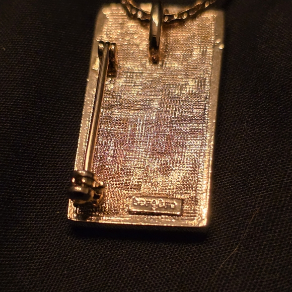 Vintage Berger Modernistic Pendant Pin Combo with chain. - Picture 3 of 4